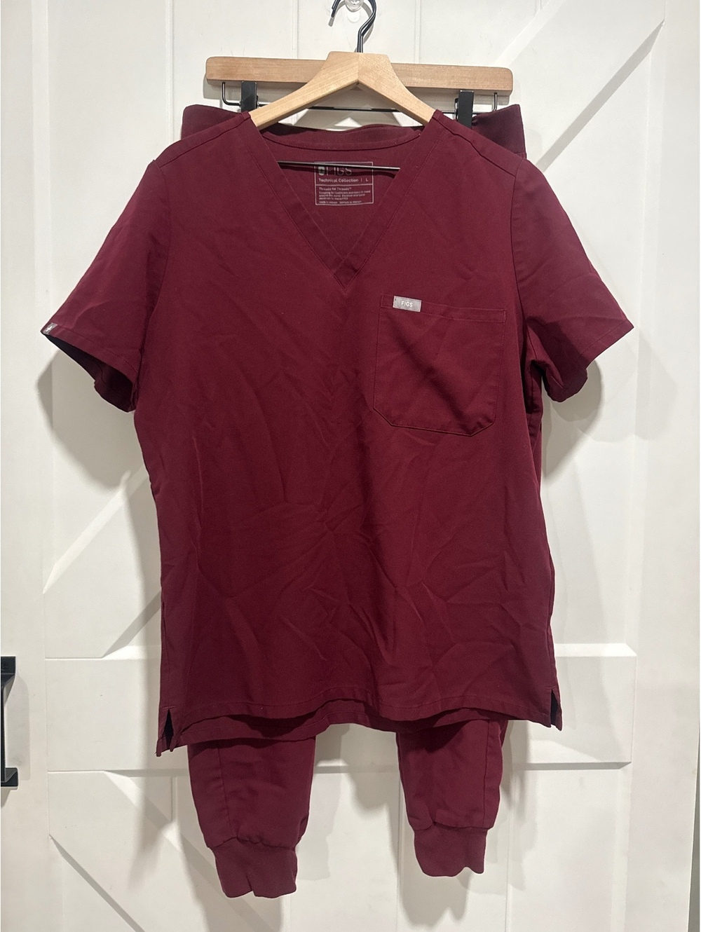 FIGS Technical Collection Burgundy Scrub Set